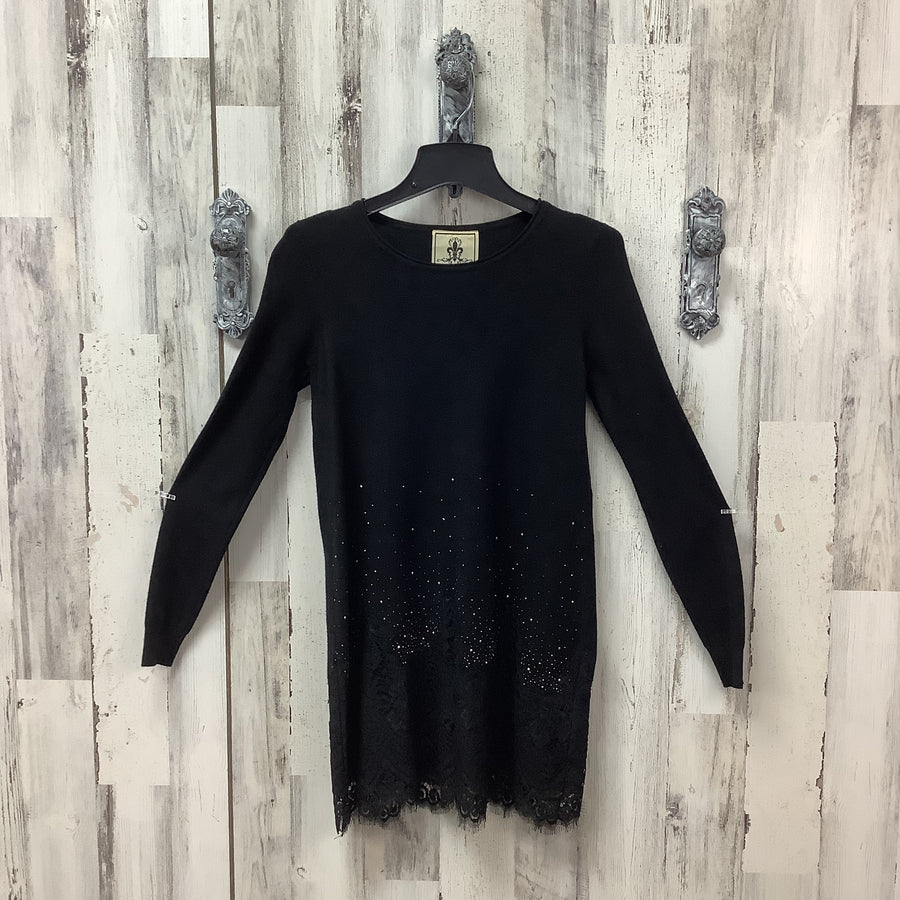 Fleur De Lis Size Med Black Cashmere Blend Tunic