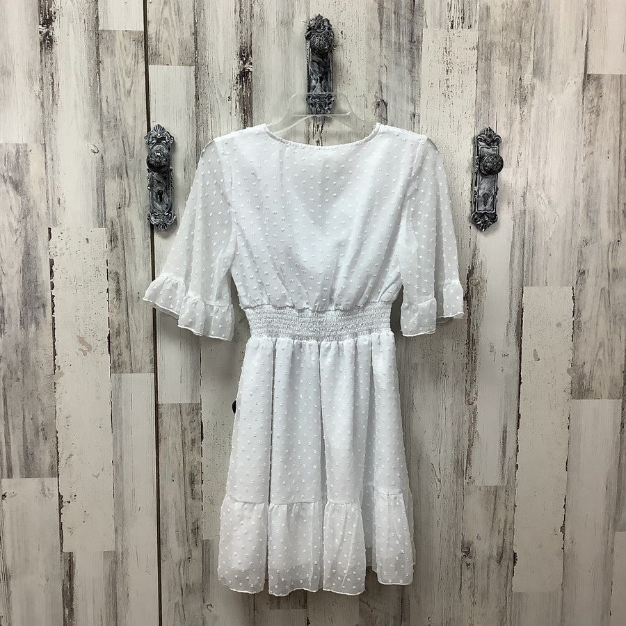 Sampeel Size Sm White Ruffled Women's Dress