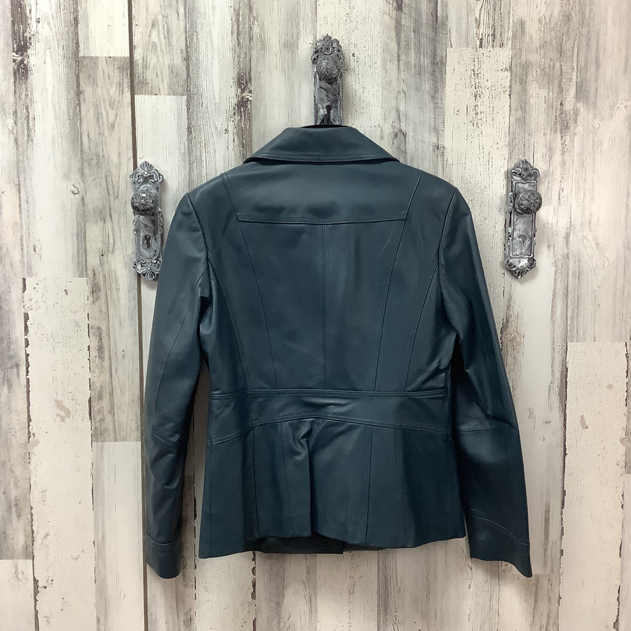East 5th Size Small Teal Genuine Leather Jacket