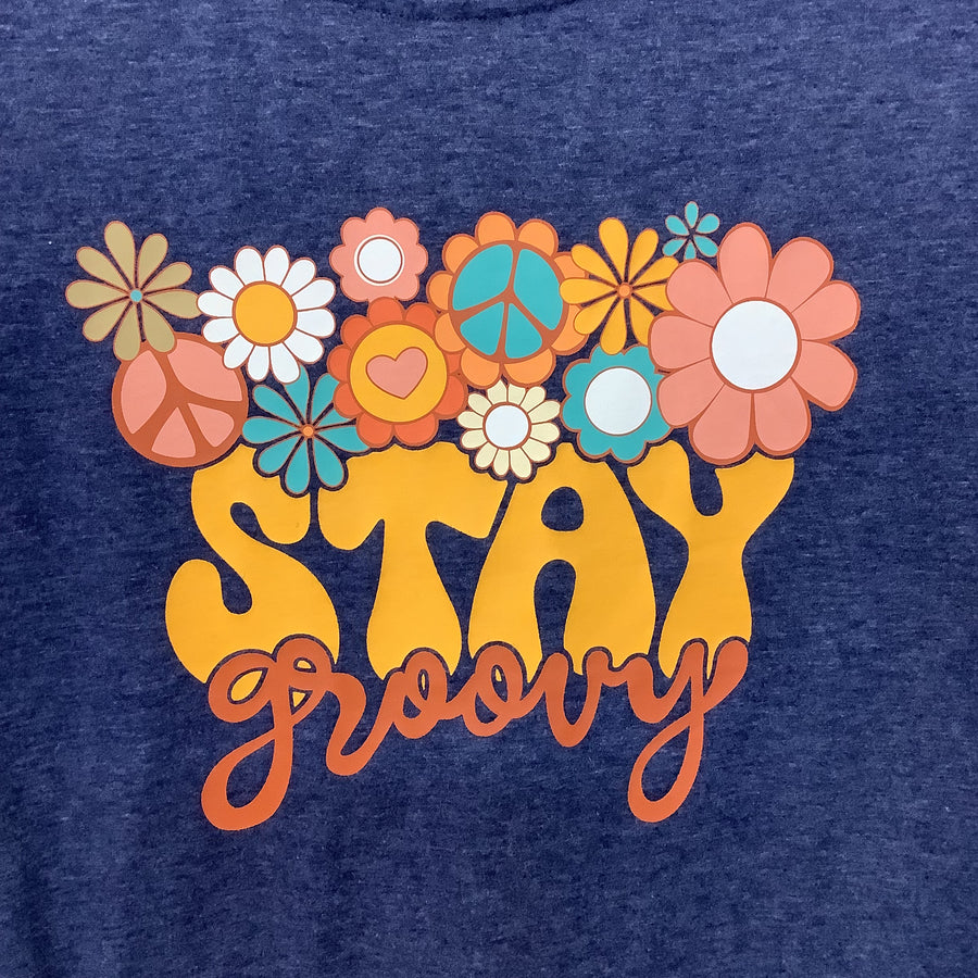 Size Lg Stay Groovy Flower Hippie Tees