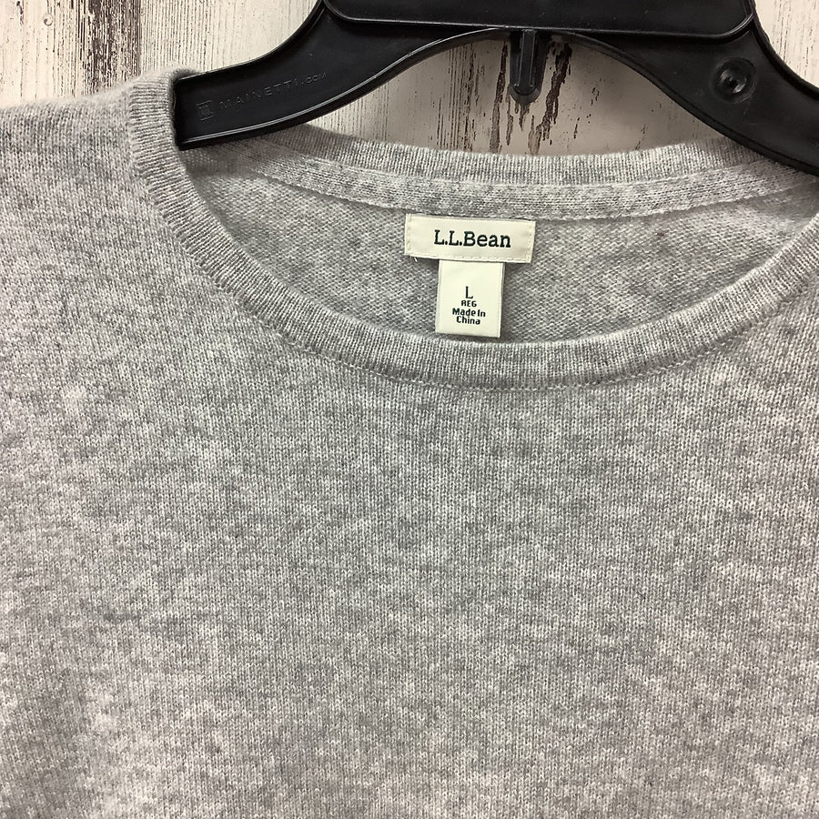 L.L. Bean Size Large Solid Gray Cashmere Pullover