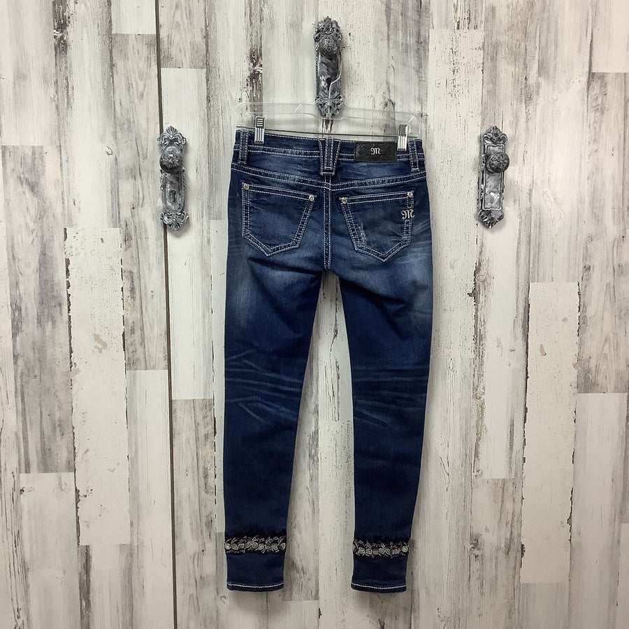 Miss Me Size 00 Mid Rise Cuffed Skinny Jeans