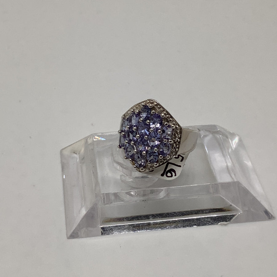 Handset Tanzanite Cluster Size 6 Rings