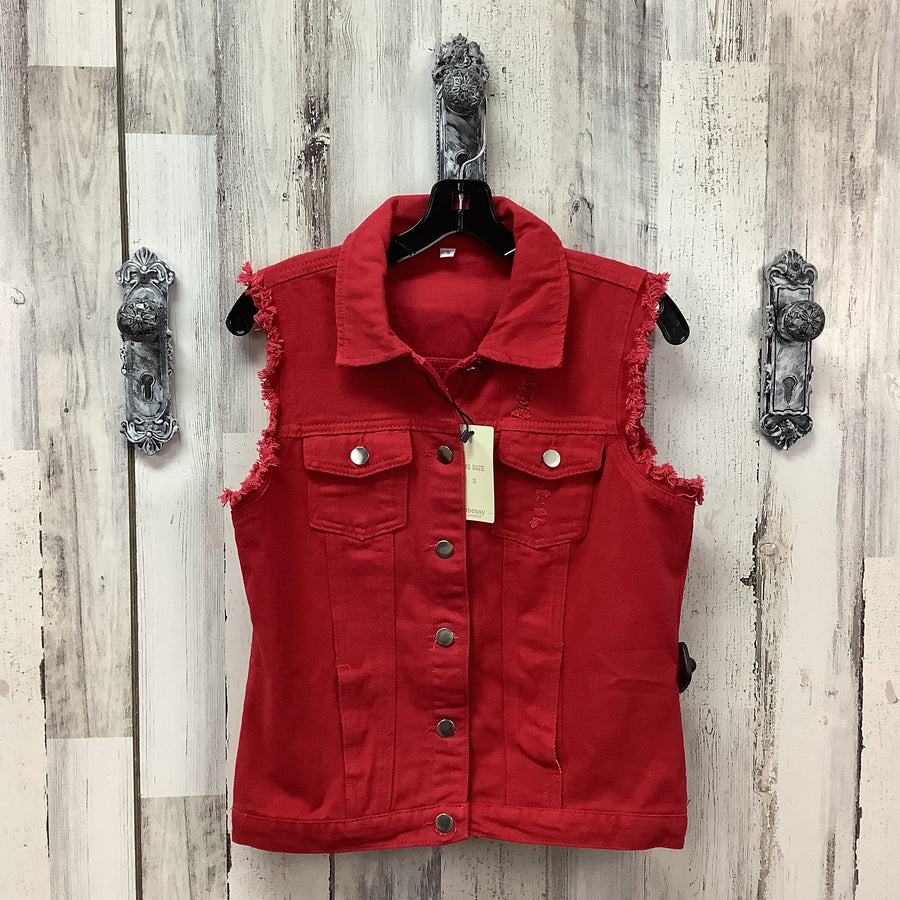 Ebossy Size Small Red Denum Vest