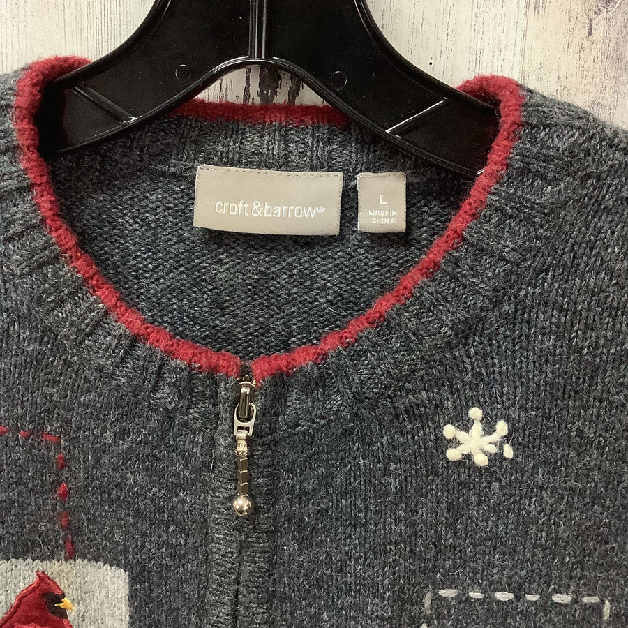 Croft & Barrow Size Large Winter Cardinal Cardigan