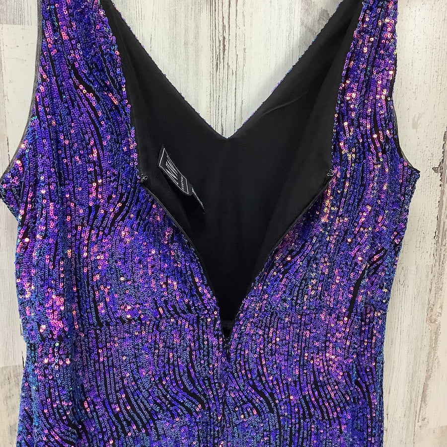Night Way Size 20 W Purple Sequined Iridescent Formal Gown