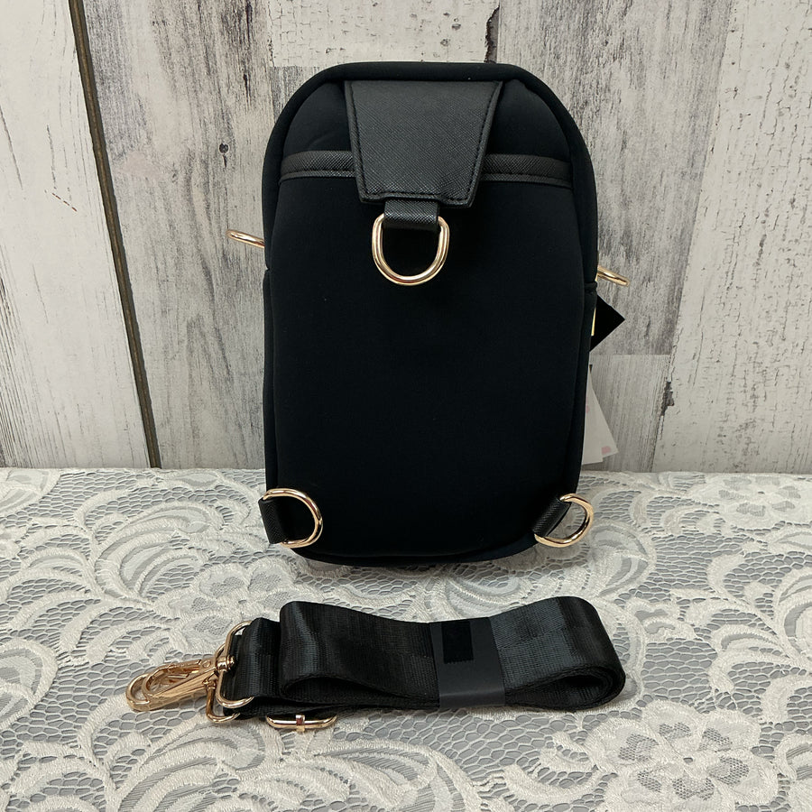 Kedzie Black Neoprene Sloane Convertible Sling Backpack