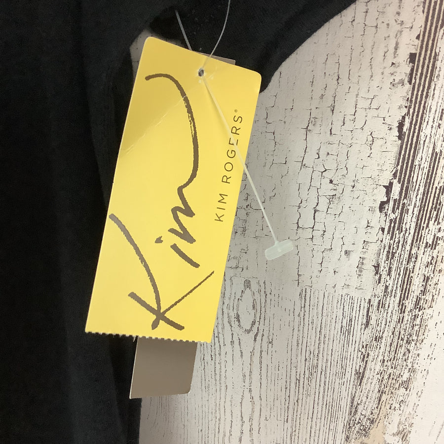 Kim Rogers Size XL Solid Black Relaxed Tee