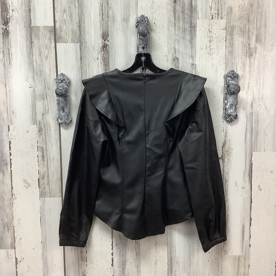 Venus Size Small Black Faux Leather Shirt