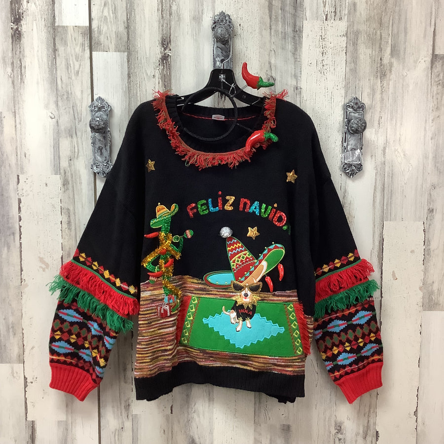 Holiday Time Size 2X Feliz Navidad Ugly Christmas Sweater