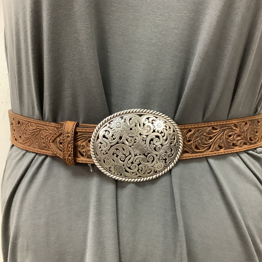 Tony Lama Size Med Leather Filigree Embossed Belts