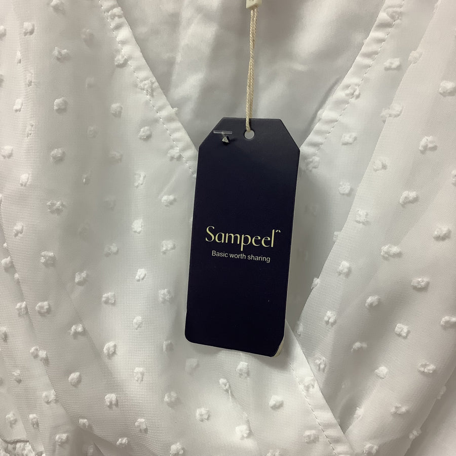 Sampeel Size Sm White Ruffled Women's Dress