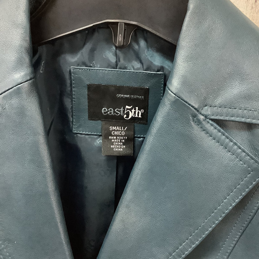 East 5th Size Small Teal Genuine Leather Jacket