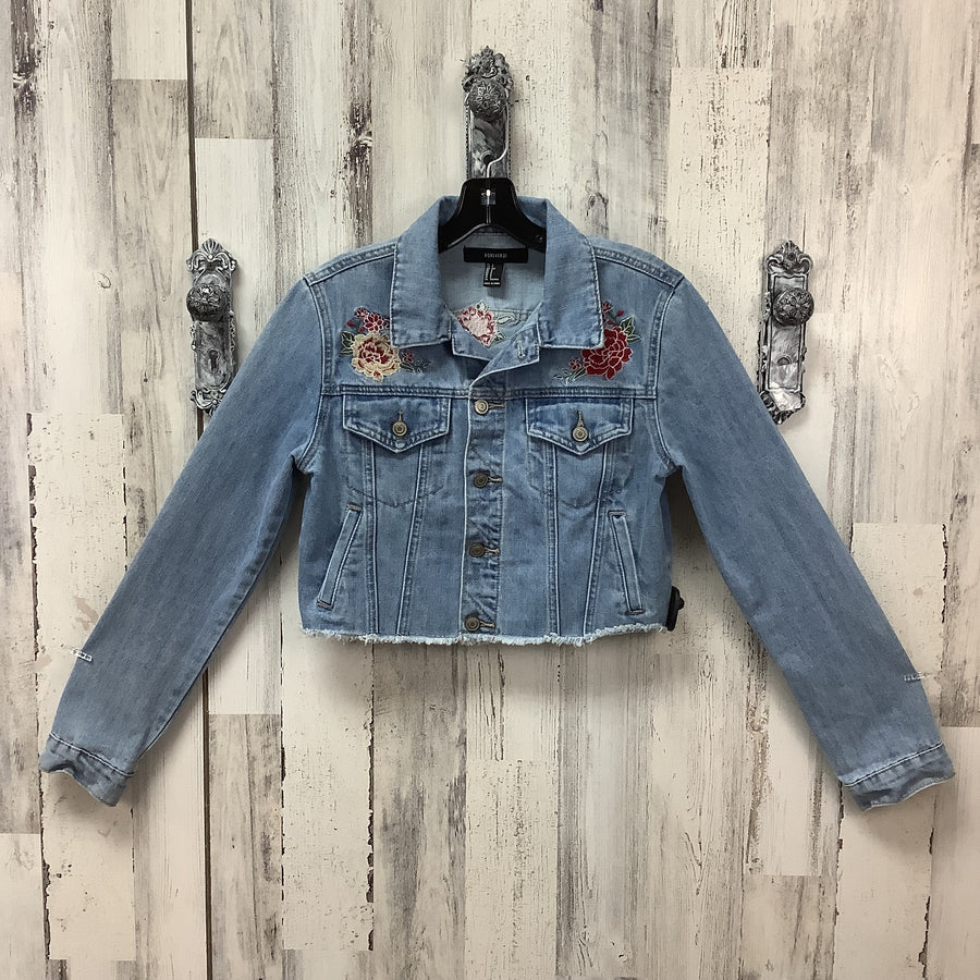 Forever 21 Size Sm Embroidered Junior Denim Jacket
