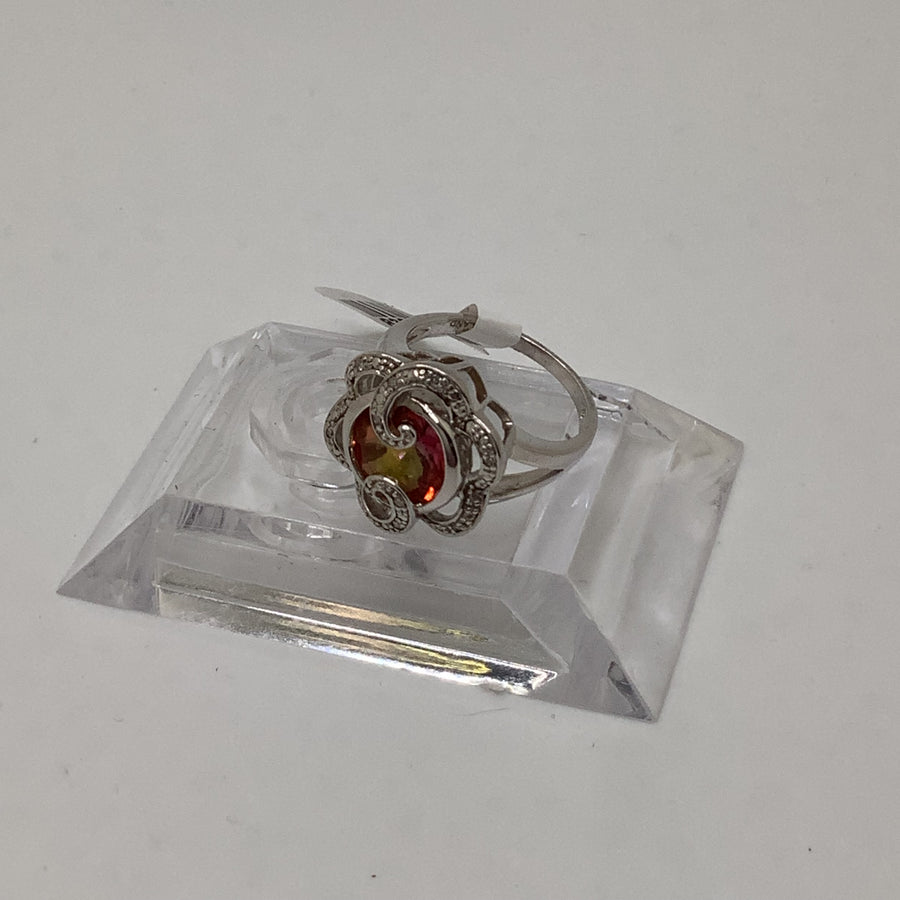 Handset Tangerine Topaz Flower Size 7 Rings