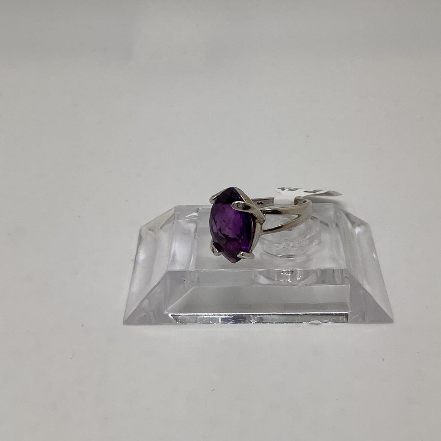 Handset Faceted Oval Amethyst  Size 6 Rings