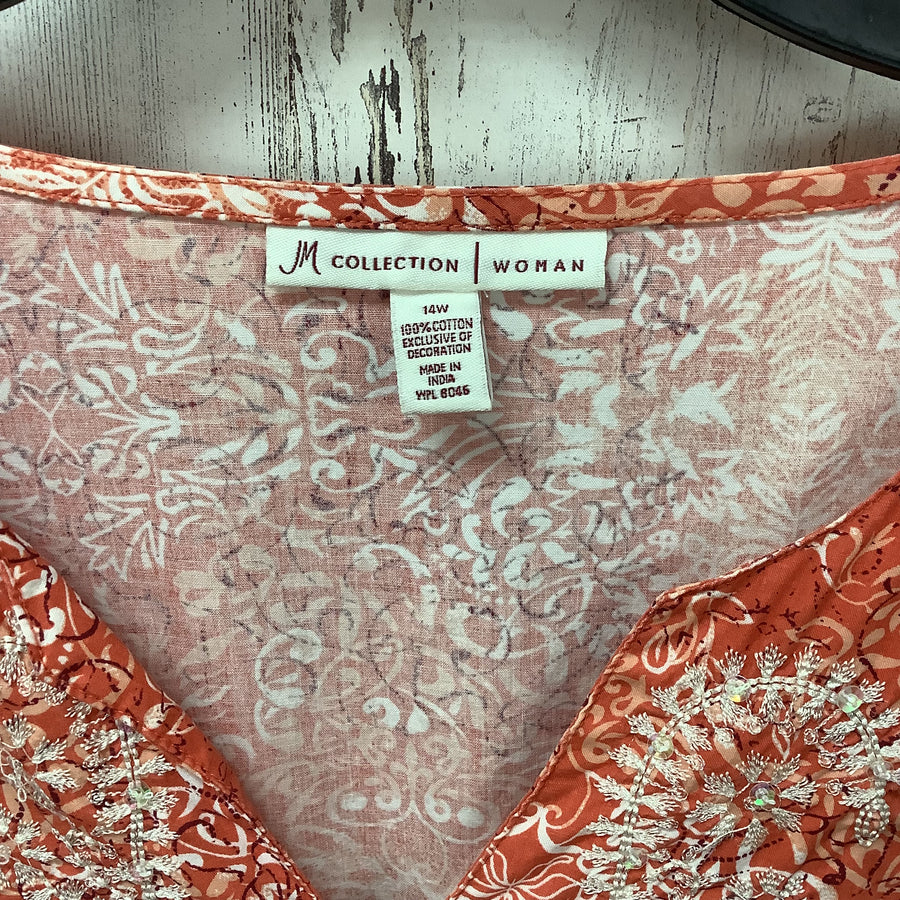 JM Collection Size 14 W 100% Cotton Shirt