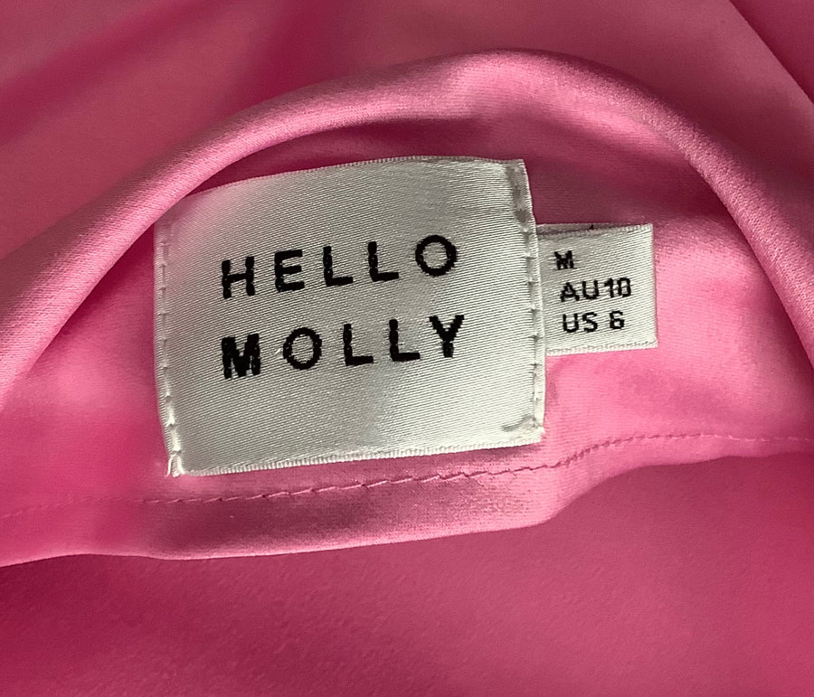 Hello Molly Size Med Junior Forever Trend Satin Maxi Pink Prom Gown
