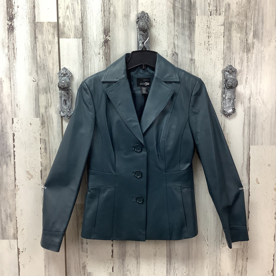 East 5th Size Small Teal Genuine Leather Jacket