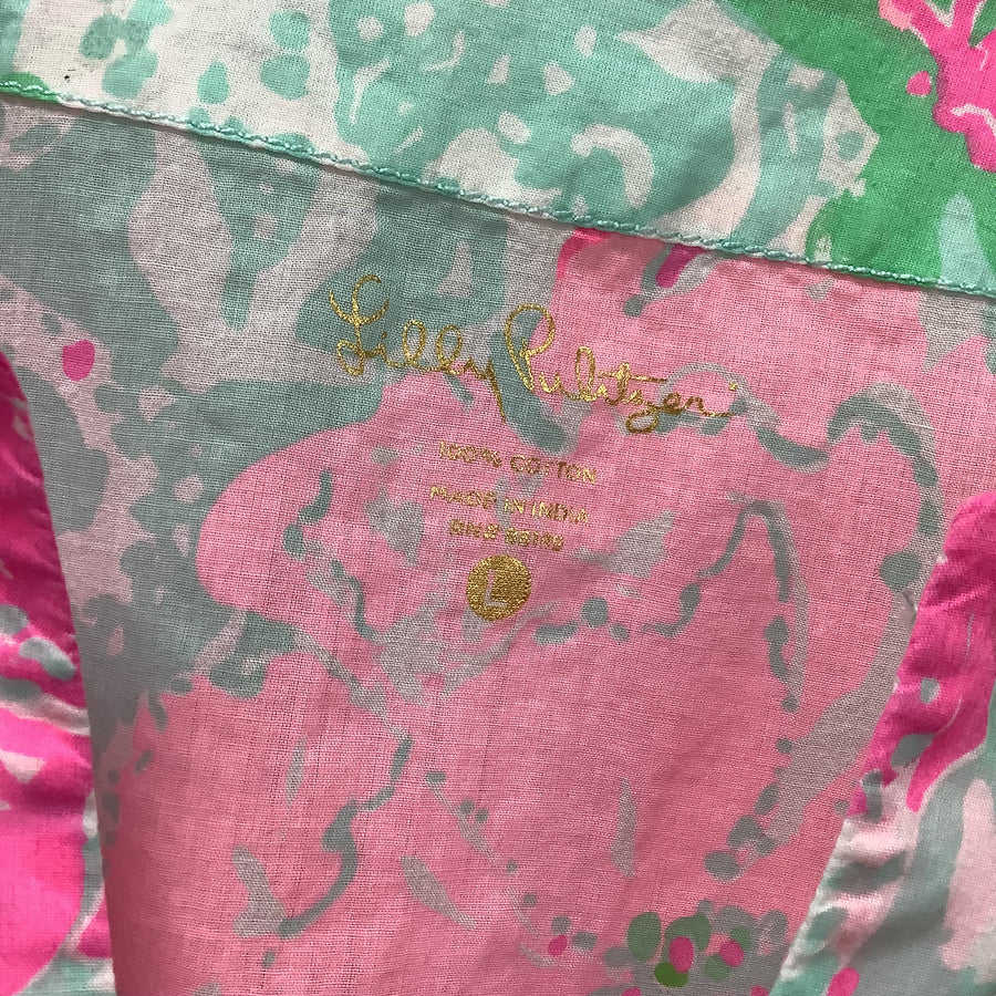 Lilly Pulitzer Size Large Womens Pink And Blue Shirt