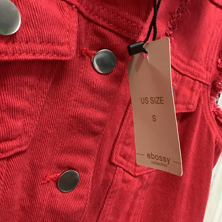 Ebossy Size Small Red Denum Vest