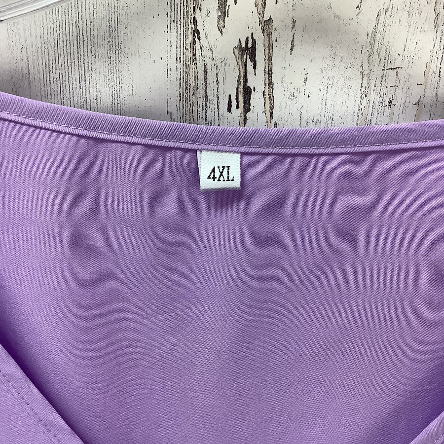 Size 4XL Purple Women's Ruffled Dress
