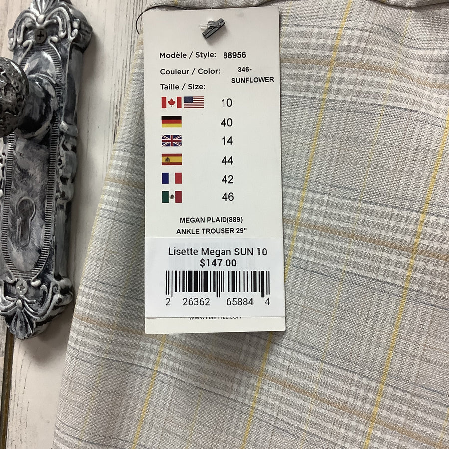 Lisette Size 10 Megan Plaid Ankle Trouser