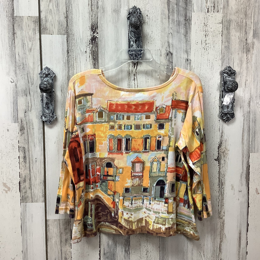 Life Style Size 1X Venetian City Print Shirt