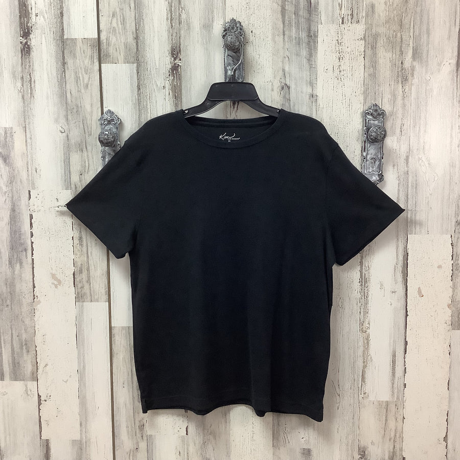 Kim Rogers Size XL Solid Black Relaxed Tee