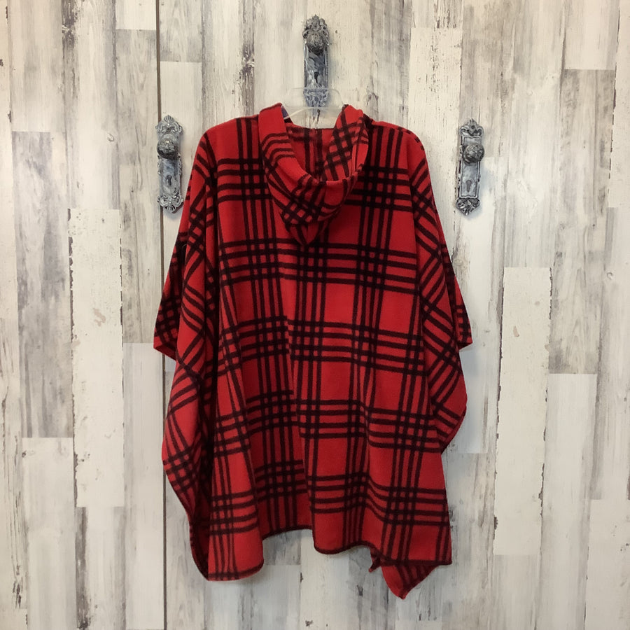 LeModa One Size Fleece Plaid Poncho