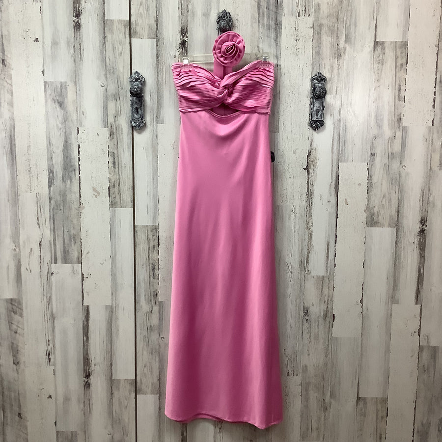 Hello Molly Size Med Junior Forever Trend Satin Maxi Pink Prom Gown