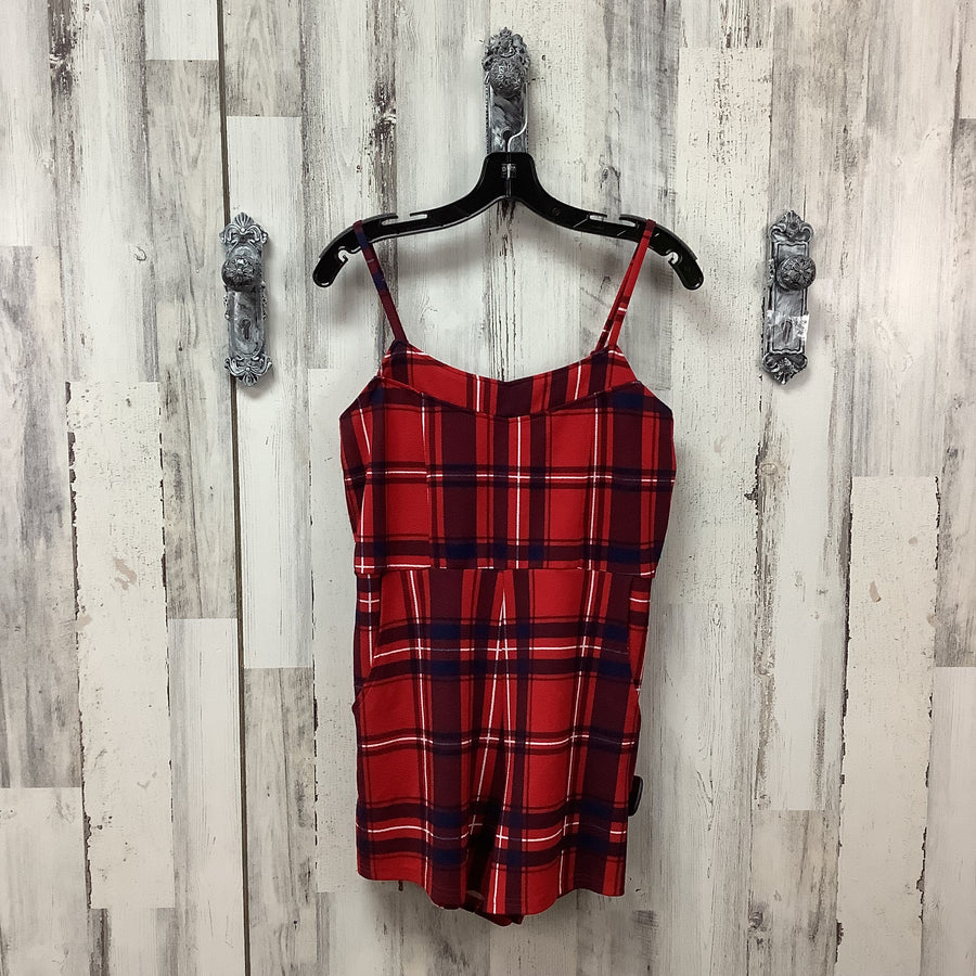 Almost Famous Size XL Red Plaid Junior Romper