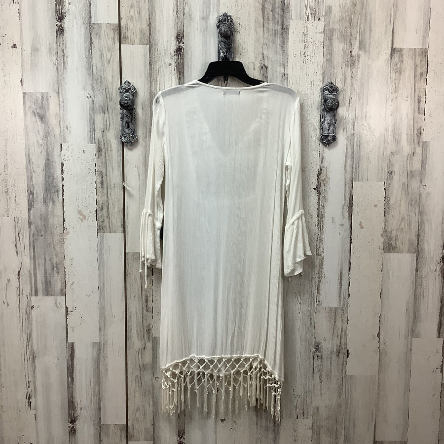 Paradise Size Sm White Fringe Bathing Suit Cover Up