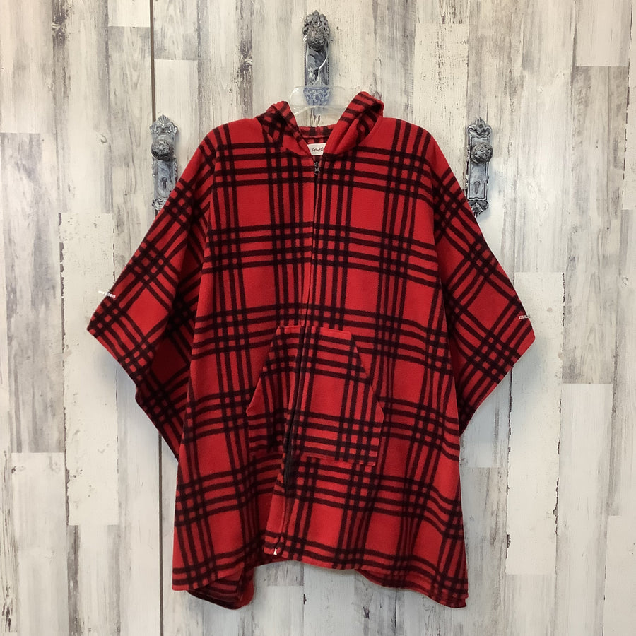 LeModa One Size Fleece Plaid Poncho