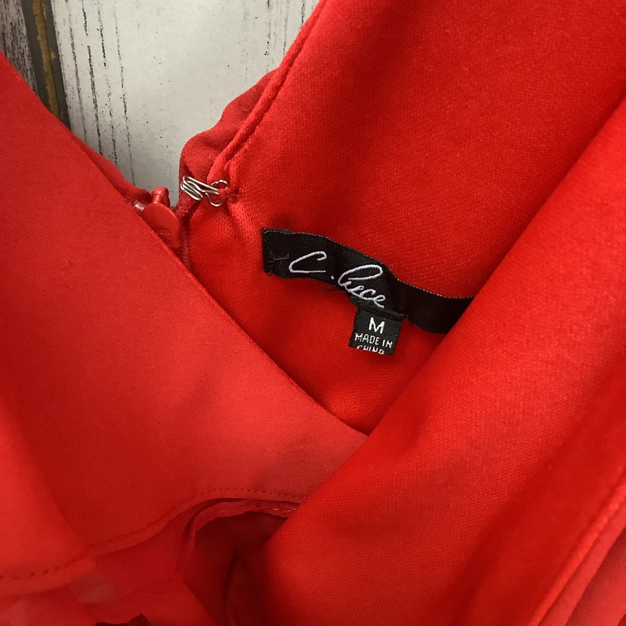 C. Luce Size Med Red Rufffle Tier Dress
