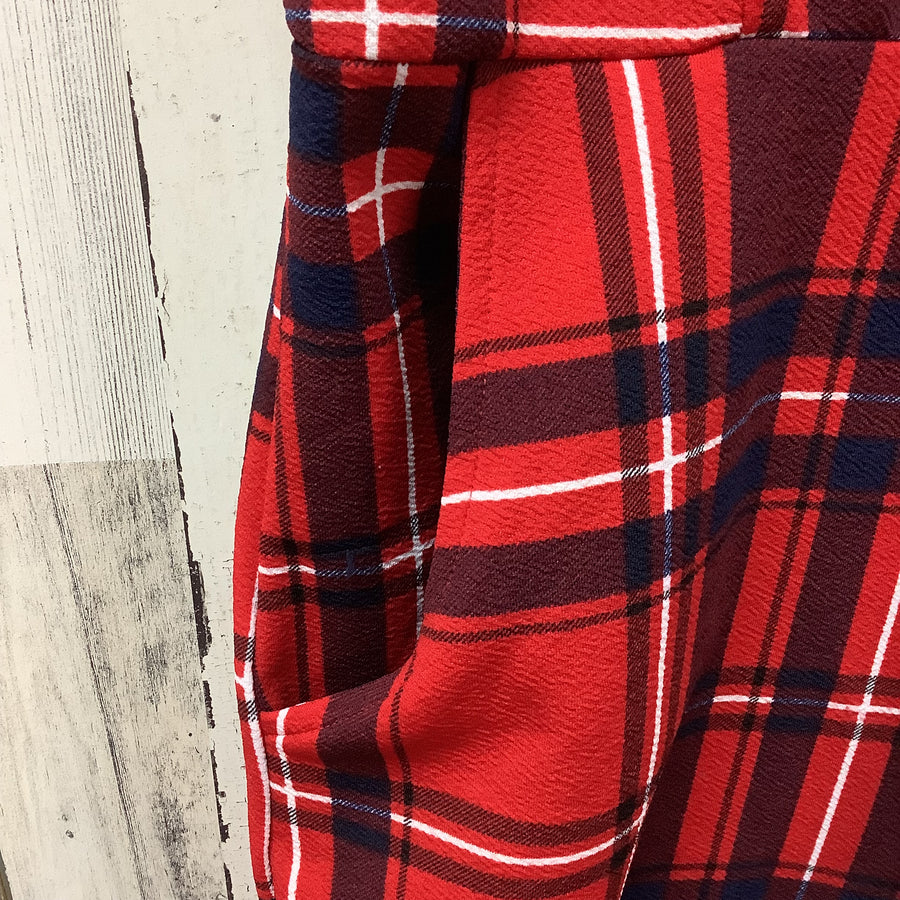 Almost Famous Size XL Red Plaid Junior Romper