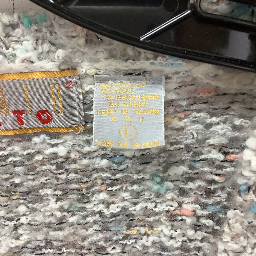 Antonio Veneto Size Lg Heathered Wool Blend Cardigan