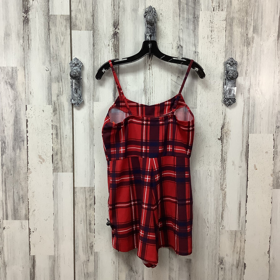 Almost Famous Size XL Red Plaid Junior Romper