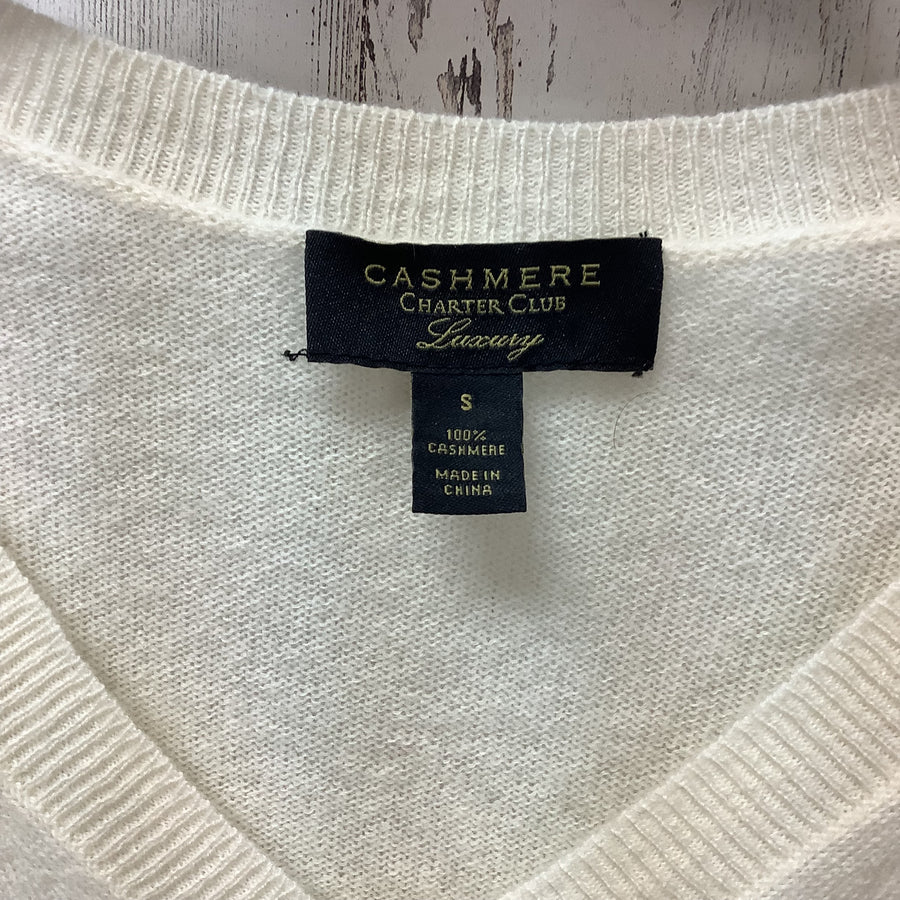Charter Club Size Small Cream Cashmere Pullover