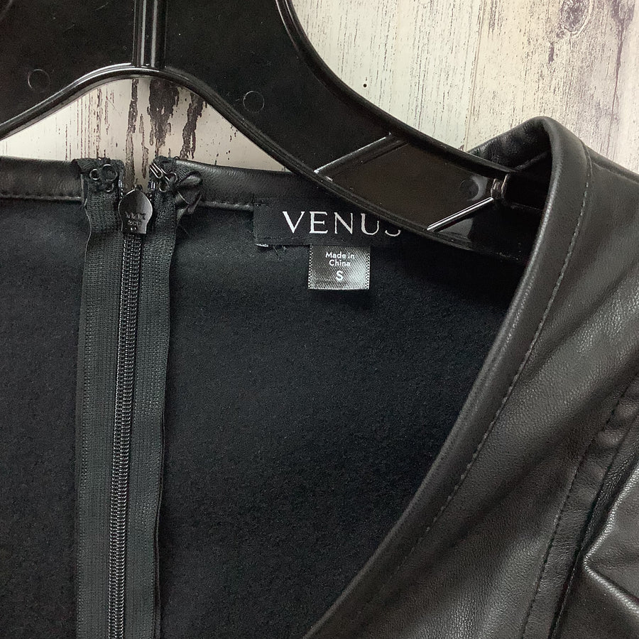 Venus Size Small Black Faux Leather Shirt
