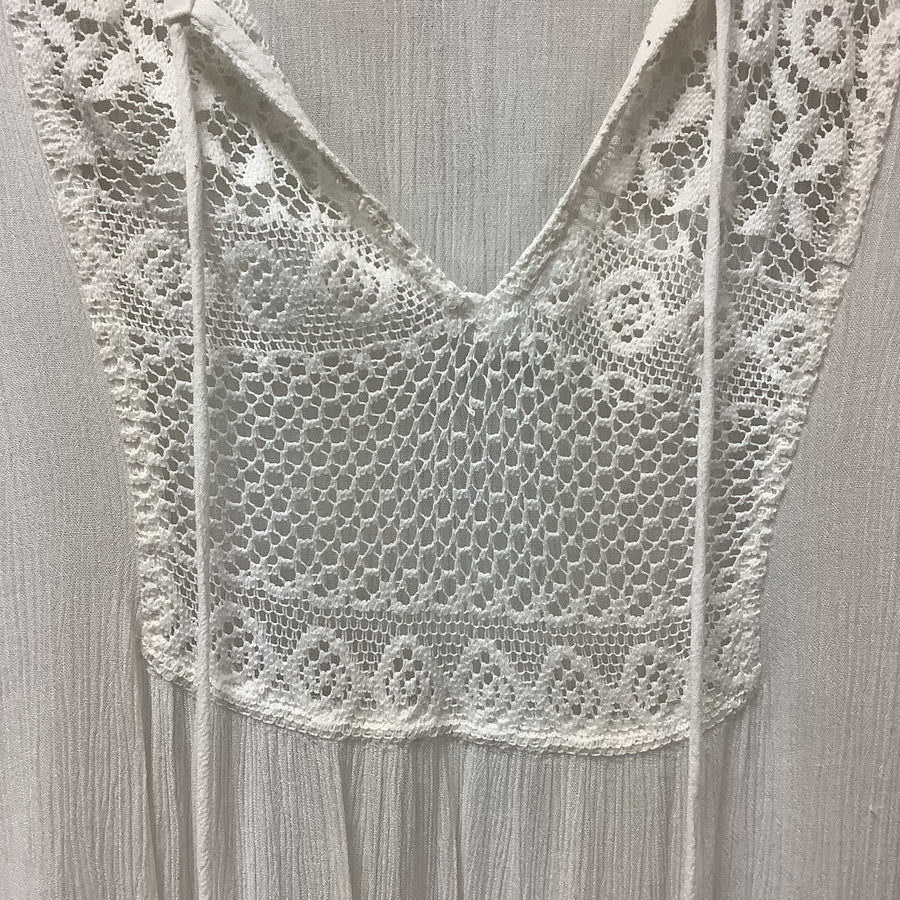 Paradise Size Sm White Fringe Bathing Suit Cover Up