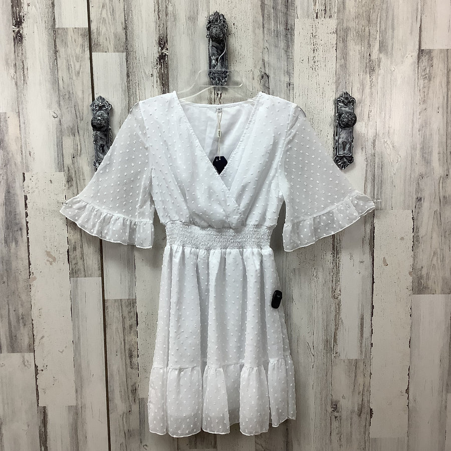 Sampeel Size Sm White Ruffled Women's Dress