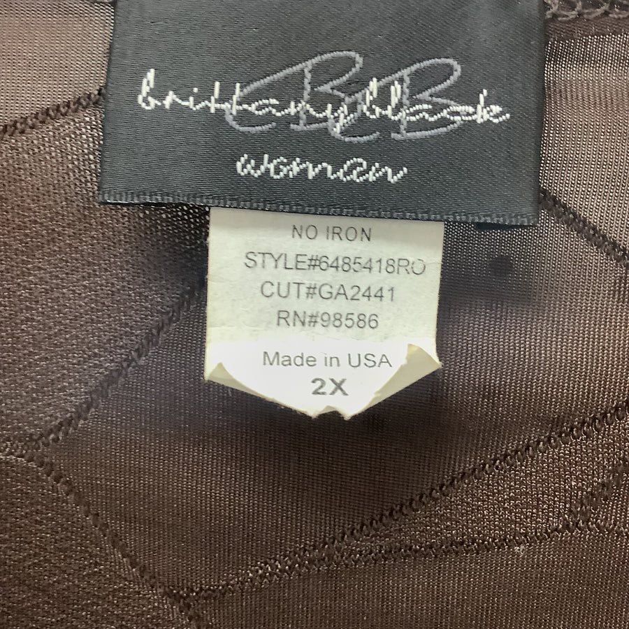 Brittany Black Size 2X Curvy Shirts & Blouses
