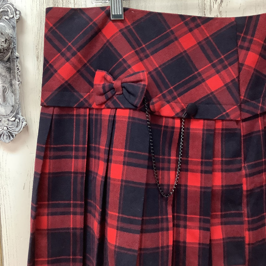 Chou Yatou Size XXL Red Plaid Punk Skirt