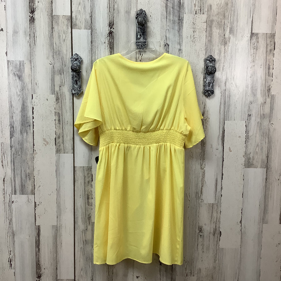 K Jordan Size 1X Women's Solid Yellow High Low Summer Tunic