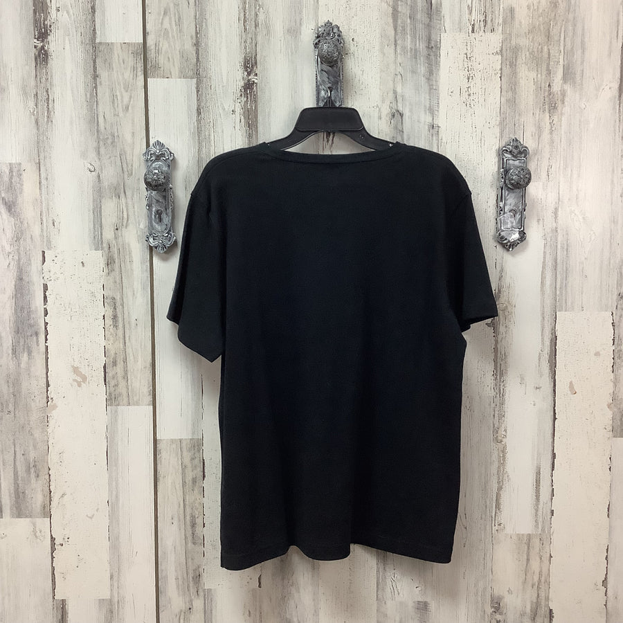 Kim Rogers Size XL Solid Black Relaxed Tee