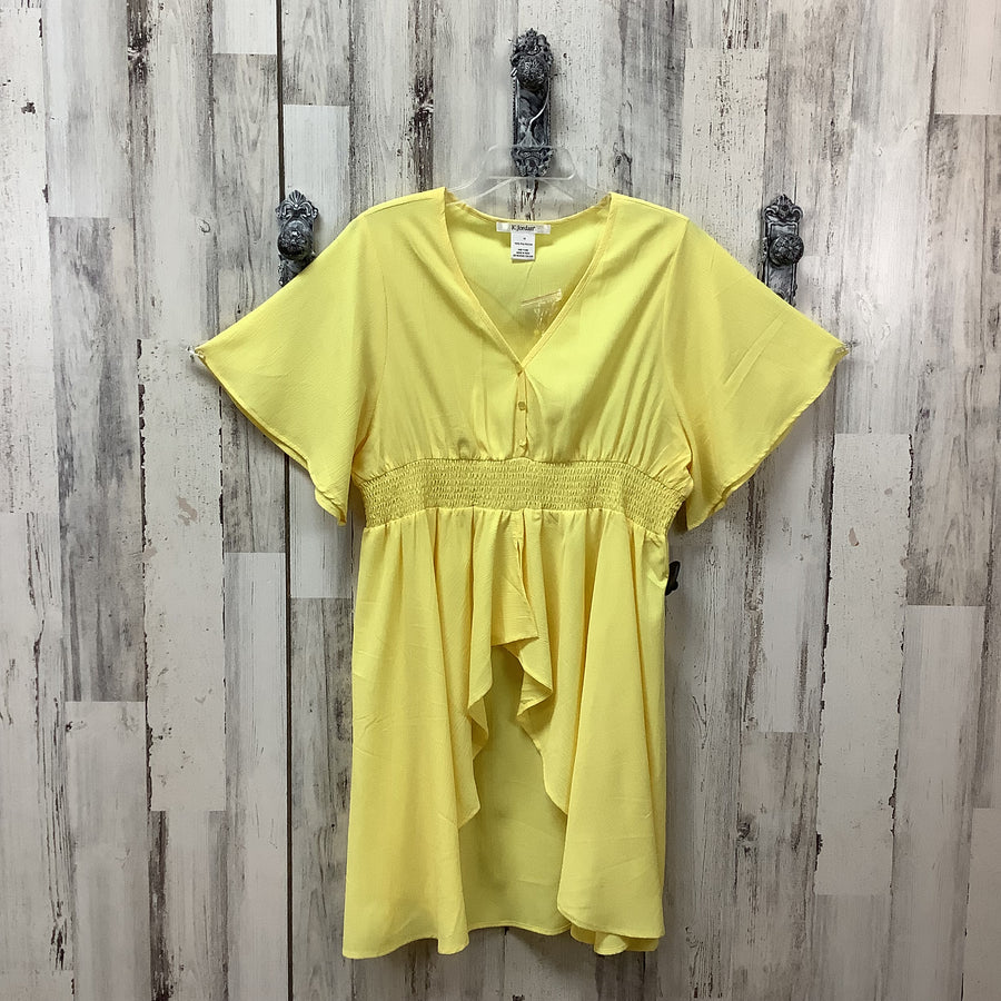 K Jordan Size 1X Women's Solid Yellow High Low Summer Tunic