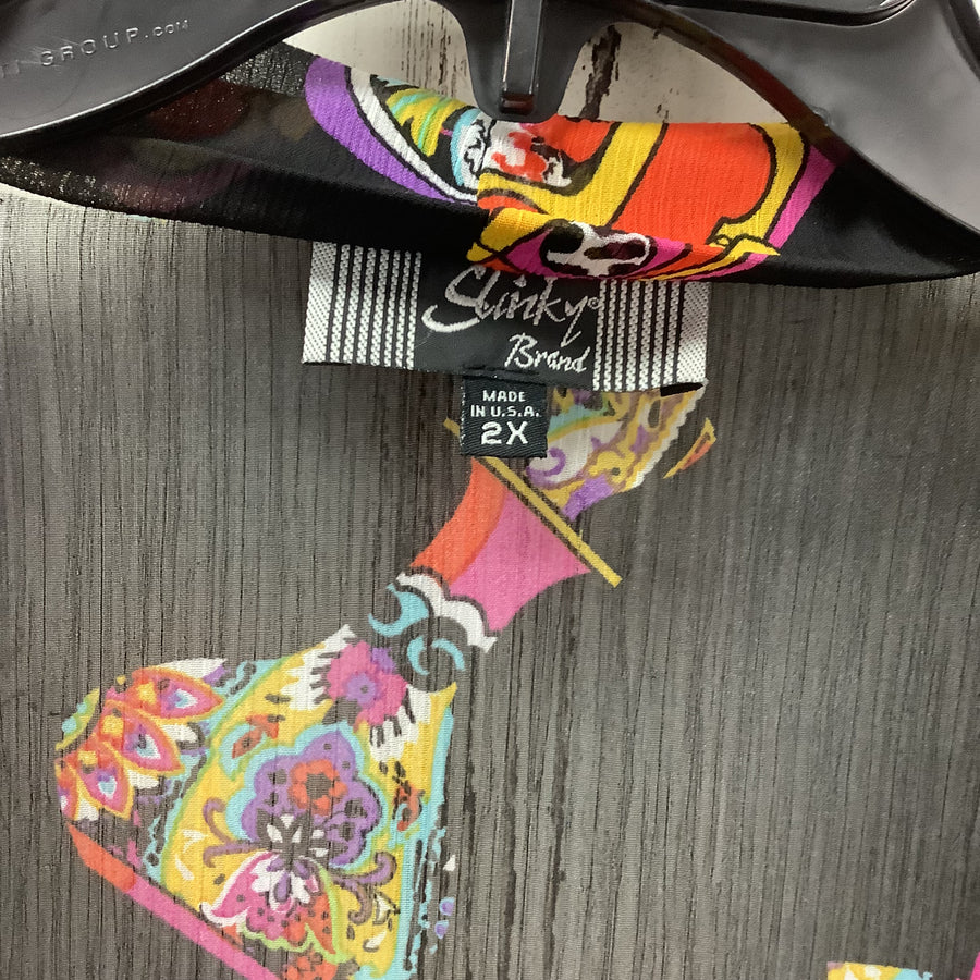 Slinky Size 2X Quirky Boho Print Shrug