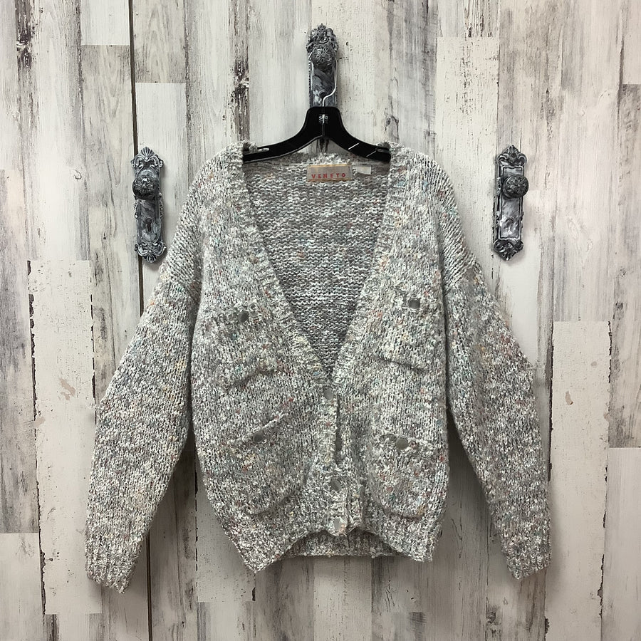 Antonio Veneto Size Lg Heathered Wool Blend Cardigan